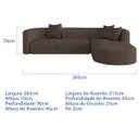 Ver imagem 3 de Sofá Modular Celinne Luxuoso Sala de Estar Decoração Luxo 265cm Suede
