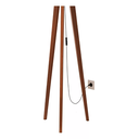 Ver imagem 4 de Luminária Abajur Tripé Cúpula Rattan Pés em Madeira - Palha/preto