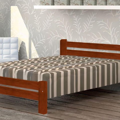 Cama Queen Size Itália de Madeira Maciça Angelim Mel
