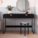 Ver imagem 4 de Mesa Escrivaninha Industrial Home Office 2 Gavetas 125cm Alek A03 Nero Preto - Lyam Decor