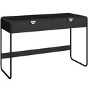 Ver imagem 2 de Mesa Escrivaninha Industrial Home Office 2 Gavetas 125cm Alek A03 Nero Preto - Lyam Decor