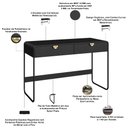 Ver imagem 5 de Mesa Escrivaninha Industrial Home Office 2 Gavetas 125cm Alek A03 Nero Preto - Lyam Decor