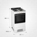 Ver imagem 3 de Fogão a Gás Esmaltec Ideal Super Glass 4 Bocas 50L Bivolt Branco Mesa de Vidro Acendimento Automá
