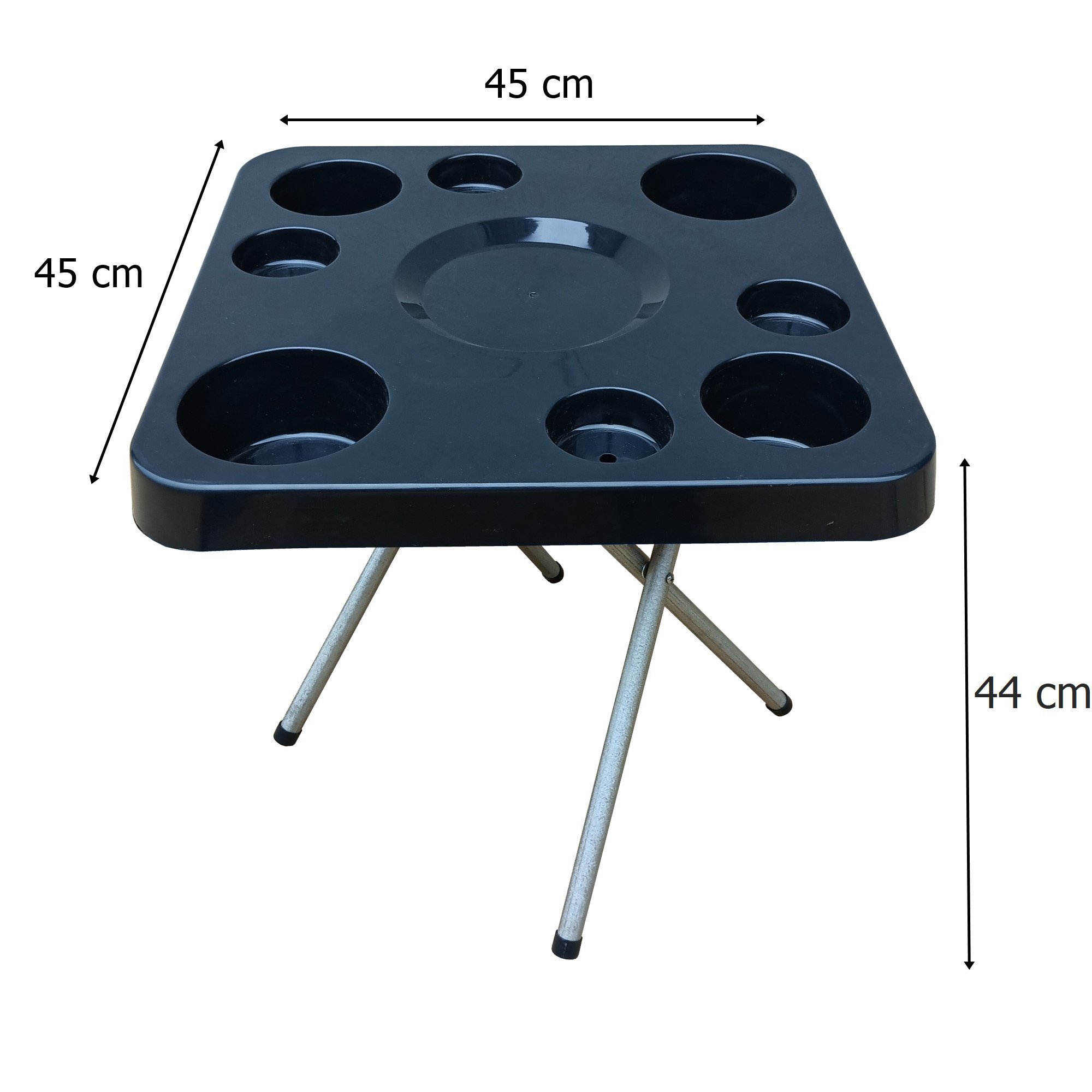 Mesa Dobrável para Petiscos Praia e Camping 44 Cm de Altura:preto - 4