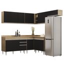 Ver imagem 1 de Armário de Cozinha Modulado de Canto 7 Peças Cp20 Balcão com Tampo Castanho/preto - Lumil Lumil Móve