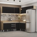 Ver imagem 2 de Armário de Cozinha Modulado de Canto 7 Peças Cp20 Balcão com Tampo Castanho/preto - Lumil Lumil Móve