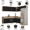 Ver imagem 3 de Armário de Cozinha Modulado de Canto 7 Peças Cp20 Balcão com Tampo Castanho/preto - Lumil Lumil Móve