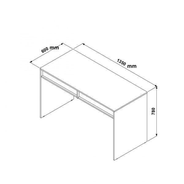 Mesa para Escritório 2 Gavetas Espresso Móveis - 3