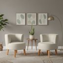 Ver imagem 1 de Kit 2 Cadeiras Decor para Recepção Aconchegante Resistente Tecido Veludo Macia Pés de Madeira