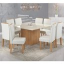 Ver imagem 1 de Conjunto Sala de Jantar Mesa com Tampo de Vidro e 8 Cadeiras Styllo Sonetto Móveis