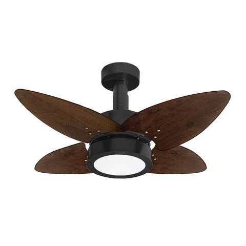 Ventilador de Teto Aspen LED Venti-delta 3000k Preto 4Pás Imbuia 220V+Controle