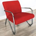 Ver imagem 6 de Kit Namoradeira + 2 Poltronas Decorativa Bela Suede Vermelho Braço Cromado