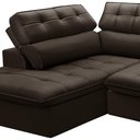 Ver imagem 5 de Sofá 3 Lugares Retrátil Reclinável Chaise Esquerdo 243cm Solin F04 Veludo Marrom Escuro - Lyam