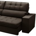 Ver imagem 6 de Sofá 3 Lugares Retrátil Reclinável Chaise Esquerdo 243cm Solin F04 Veludo Marrom Escuro - Lyam