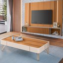 Ver imagem 2 de Painel para Tv 85 Pol Vivaz e Mesa de Centro Alane H01 Off White/cinamomo - Mpozenato