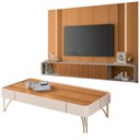 Ver imagem 1 de Painel para Tv 85 Pol Vivaz e Mesa de Centro Alane H01 Off White/cinamomo - Mpozenato