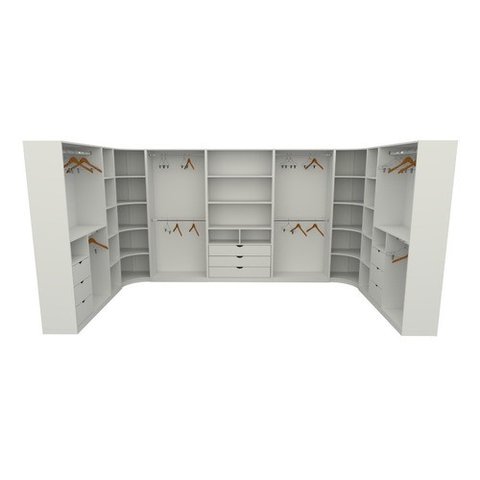 Kit Closet Armário Colmeia Cabideiro M71 - Branco