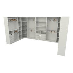 Kit Closet Armário Colmeia Cabideiro M71 - Branco - 2