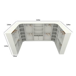 Kit Closet Armário Colmeia Cabideiro M71 - Branco - 3