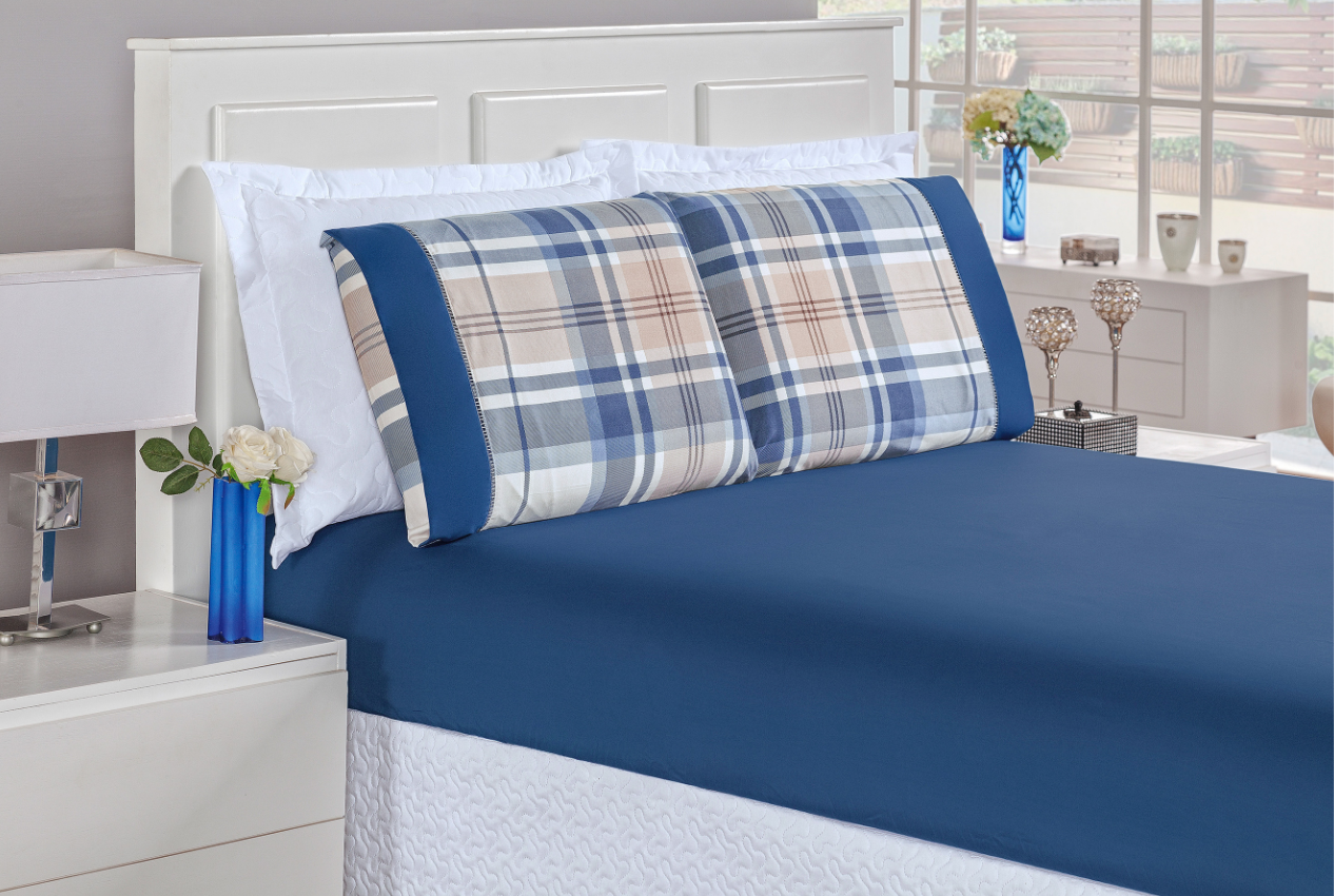 Jogo de lençol para cama casal 3peças com ponto palito cama padrão moderno macio