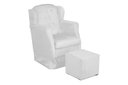 Ver imagem 1 de Puff e Poltrona Amamentação Balanço Quarto Baby Suede Branco- Incasa Decor