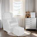 Ver imagem 2 de Puff e Poltrona Amamentação Balanço Quarto Baby Suede Branco- Incasa Decor
