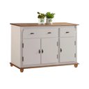 Ver imagem 2 de Balcão Buffet 3 Portas e 2 Gavetas 50631 Linz Móveis - Off White/imbuia Glazer