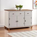 Ver imagem 1 de Balcão Buffet 3 Portas e 2 Gavetas 50631 Linz Móveis - Off White/imbuia Glazer