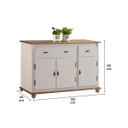 Ver imagem 5 de Balcão Buffet 3 Portas e 2 Gavetas 50631 Linz Móveis - Off White/imbuia Glazer