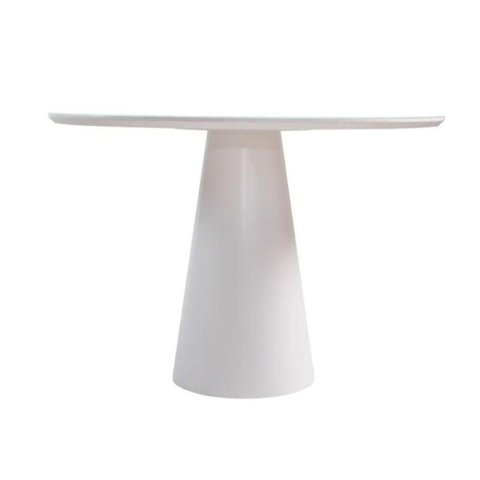 Mesa de Jantar Cone Redonda 100 Cm Laqueada Cores Branco