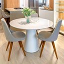 Ver imagem 2 de Mesa de Jantar Cone Redonda 100 Cm Laqueada Cores Branco