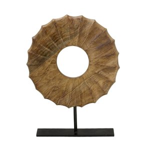 Escultura Decorativa de Madeira e Metal 39cm Paris Luz