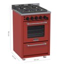Ver imagem 2 de Fogao a Gas 4 Bocas Venax Temis Vermelho 127v