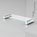 Ver imagem 2 de Porta Shampoo para Banheiro Prateleira Suporte em Vidro Grego Metal Alto Brilho Patmos