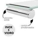 Ver imagem 3 de Porta Shampoo para Banheiro Prateleira Suporte em Vidro Grego Metal Alto Brilho Patmos