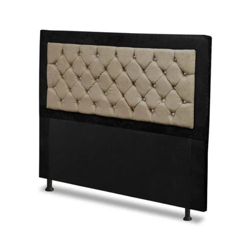 Cabeceira Casal Queen 160 Cm para Cama Box Berlim Preto Marfim