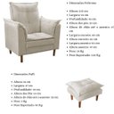 Ver imagem 7 de Poltrona Decorativa Sala de Estar Quarto Leitura Paris Suede:bege