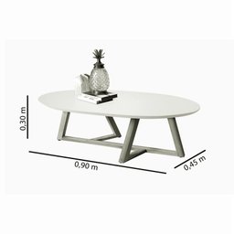 Mesa de Centro Classic Oval Tebarrot - Ofertamo - Off White - 3