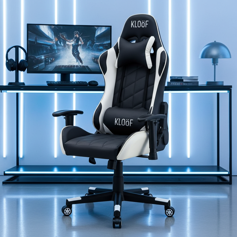 Cadeira Giratória Gamer Kl3 - Preto e Branco