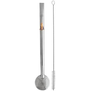 Bomba de Chimarrão Tereré Aço Inox 23cm com Rosca Pingente Nossa Senhora