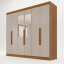 Ver imagem 2 de Guarda-Roupa Casal com Espelhos 6 Portas e 2 Gavetas 177cm Multimóveis Cinamomo/Off White