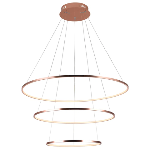 Pendente Birdie Rose Gold e Branco (d)80 + 60 + 40cm (a)42cm 17w + 13w + 9w - Kw002e