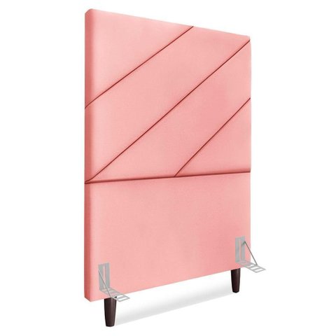 Cabeceira Solteiro 90 Cm com Frame Cristal Suede Rosa Artte Rosa