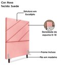 Ver imagem 4 de Cabeceira Solteiro 90 Cm com Frame Cristal Suede Rosa Artte Rosa