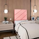 Ver mais imagens de Cabeceira Solteiro 90 Cm com Frame Cristal Suede Rosa Artte Rosa