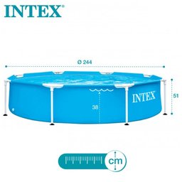Piscina Tubular Metal Redonda 1.828 Litros 244cm X 51cm Intex - 3