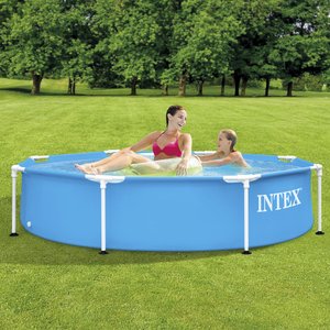 Piscina Tubular Metal Redonda 1.828 Litros 244cm X 51cm Intex