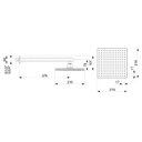 Ver imagem 2 de Chuveiro Quadrado com Braço de Parede 220mm Neo Cromado Incepa