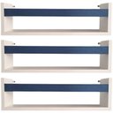 Ver imagem 1 de Kit 3 Prateleira para Livros 55cm Branco Trava Azul
