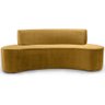 Sofá 03 Lugares 210 cm Mônaco Veludo Mostarda - CasaePoltrona - 7